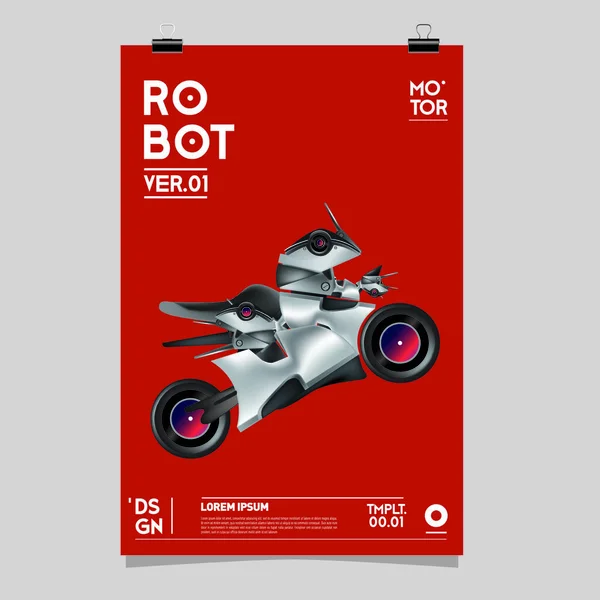 Ilustracja Wektorowa Realistyczne Robot Robot Zabawki Zaprojektować Plakat Festiwalu Szablonu — Wektor stockowy