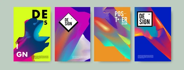 Abstrakte Bunte Flüssige Und Flüssige Farben Hintergrund Für Die Plakatgestaltung — Stockvektor