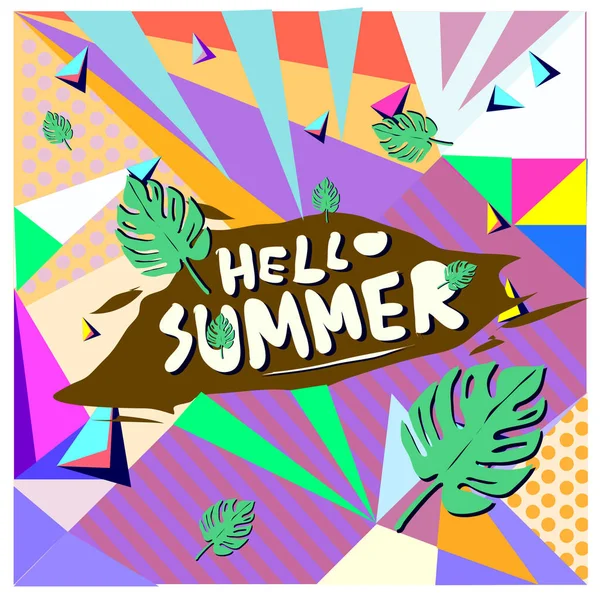 Vetor Colorido Banner Verão Ilustração Fundo Tropical Para Festival Verão —  Vetores de Stock