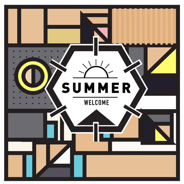 Abstract Geometric Summer Poster Banner Fashion Travel Discount Promotion Design — Stock Vector