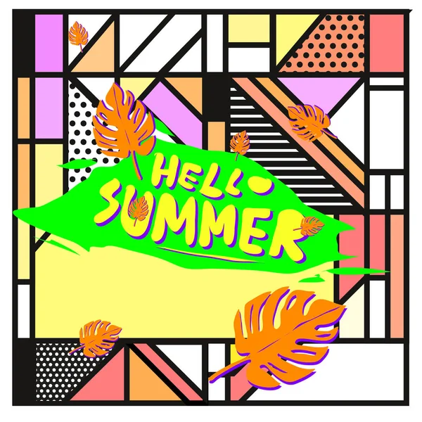 Vetor Colorido Banner Verão Modelo Fundo Ilustração Para Festival Verão — Vetor de Stock