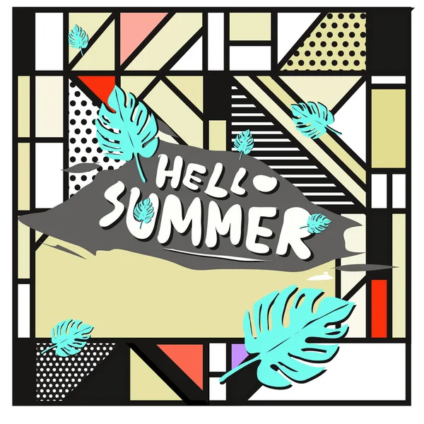 Vetor Colorido Banner Verão Modelo Fundo Ilustração Para Festival Verão — Vetor de Stock