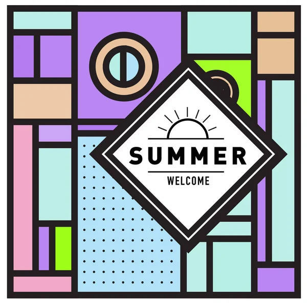 Abstract Geometric Summer Poster Banner Fashion Travel Discount Promotion Design — Stock Vector