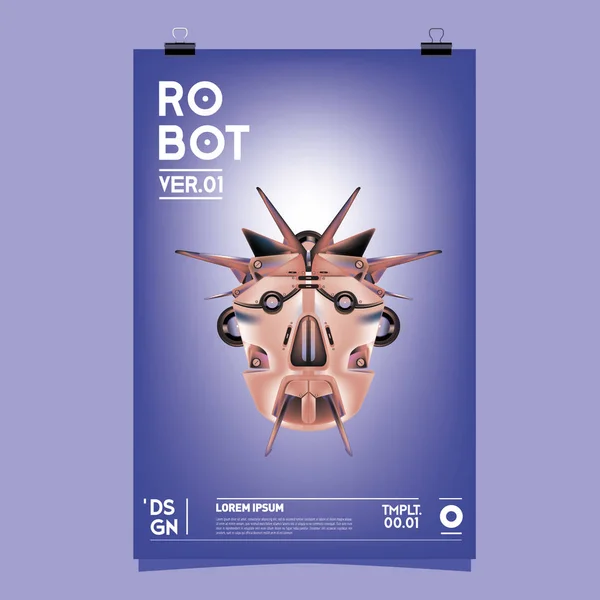 Ilustracja Wektorowa Realistyczne Robot Robot Zabawki Zaprojektować Plakat Festiwalu Szablonu — Wektor stockowy
