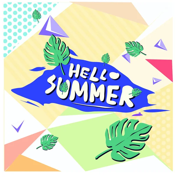 Abstract Geometric Summer Poster Banner Fashion Travel Discount Promotion Design — Stock Vector