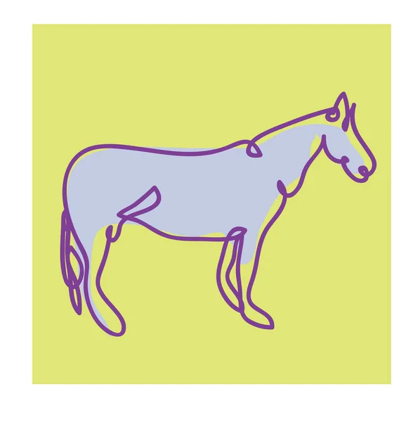 Cavalo Ilustração Linha Arte Desenho Para Logotipo — Vetor de Stock