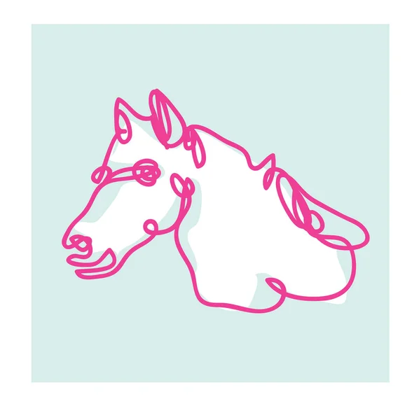 Paard Illustratie Lijnwerk Tekenen Voor Logo — Stockvector
