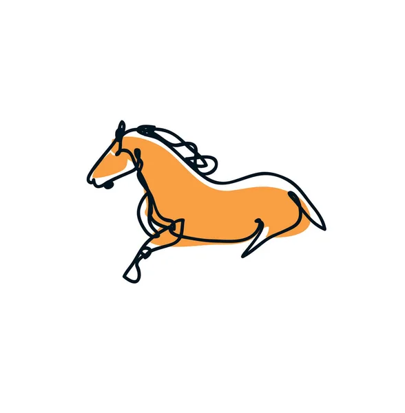 Cavalo Ilustração Linha Arte Desenho Para Logotipo — Vetor de Stock