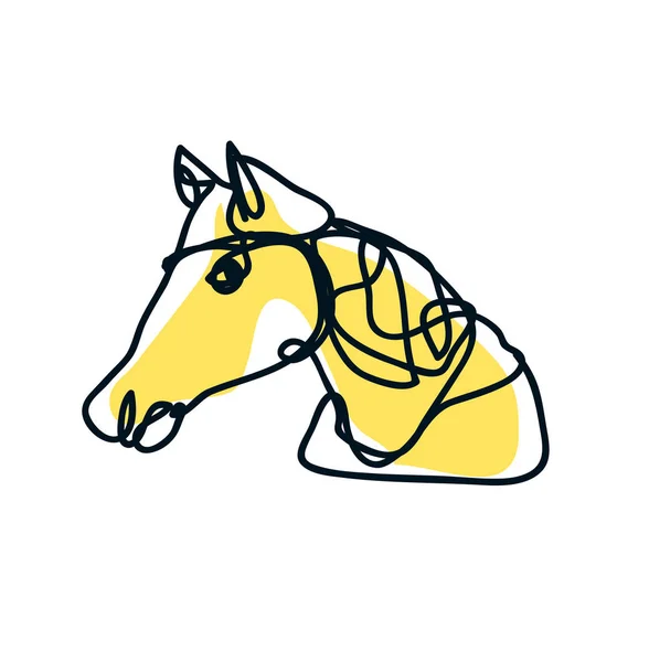 Koń Ilustracja Linia Sztuka Rysowania Logo — Wektor stockowy