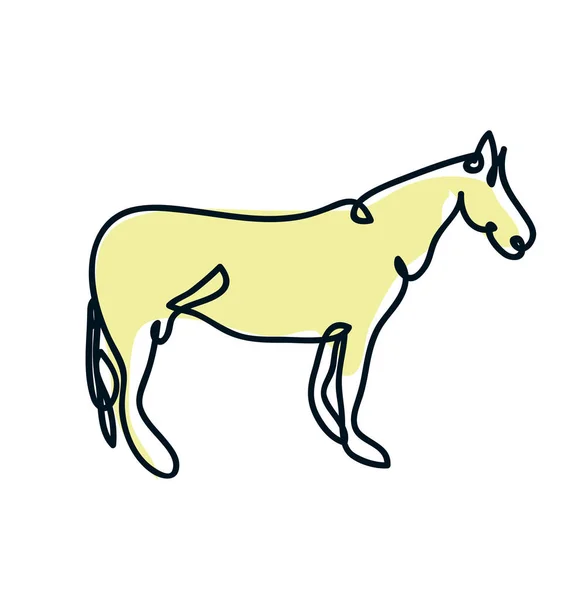 Paard Illustratie Lijnwerk Tekenen Voor Logo — Stockvector