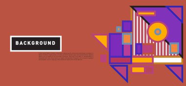 Vektör soyut renkli dikdörtgen arka plan afiş için