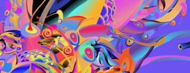 Afiş tasarım şablonu soyut curvy renkli şeklinde. Vektör renkli resimde arka planı için 