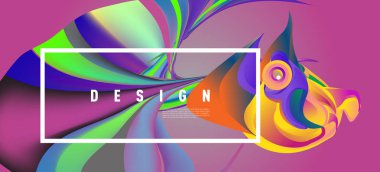 Modern renkli akışı poster. Sanat tasarım tasarım projesi. Vektör çizim 