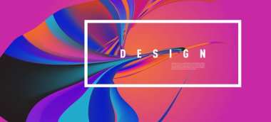 Modern renkli akışı poster. Sanat tasarım tasarım projesi. Vektör çizim 