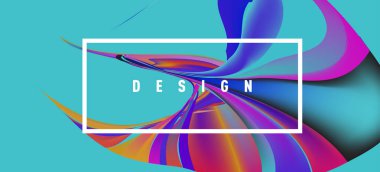 Modern renkli akışı poster. Sanat tasarım tasarım projesi. Vektör çizim 