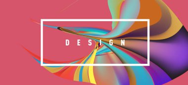 Modern renkli akışı poster. Sanat tasarım tasarım projesi. Vektör çizim 