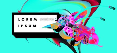 Modern renkli akışı poster. Sanat tasarım tasarım projesi. Vektör çizim 