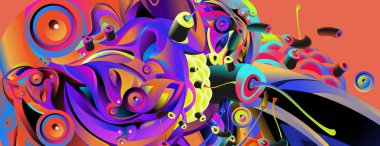 Afiş tasarım şablonu soyut curvy renkli şeklinde. Vektör renkli resimde arka planı için 