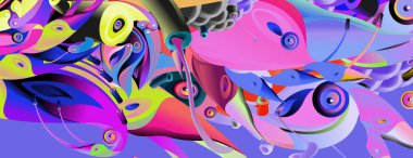 Afiş tasarım şablonu soyut curvy renkli şeklinde. Vektör renkli resimde arka planı için 