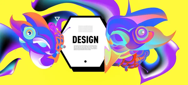 Cartaz Fluxo Colorido Moderno Design Arte Para Seu Projeto Design —  Vetores de Stock
