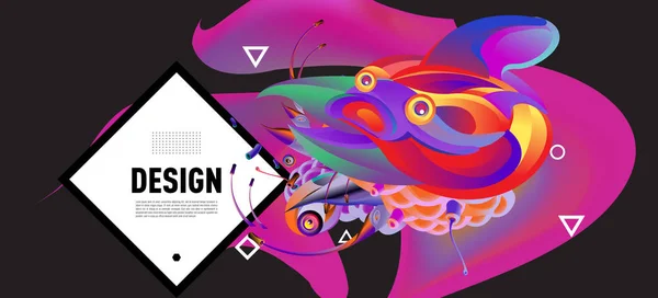 Сучасний Барвистий Плакат Потоку Художній Дизайн Вашого Дизайнерського Проекту Векторні — стоковий вектор
