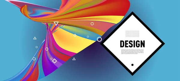 Moderno Cartel Flujo Colorido Diseño Arte Para Proyecto Diseño Ilustración — Vector de stock
