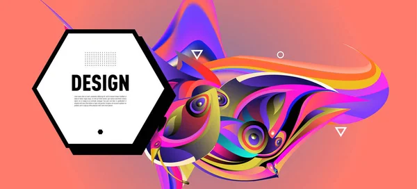Moderne Kleurrijke Stroom Poster Kunst Design Voor Ontwerpproject Vectorillustratie — Stockvector