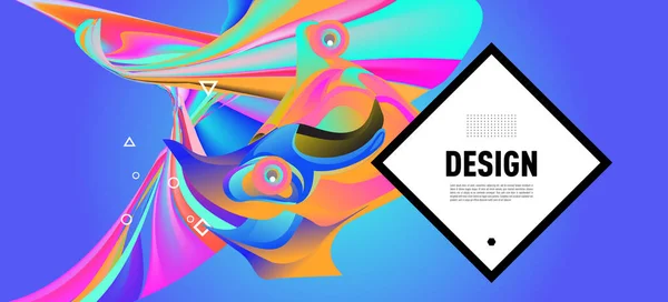 Moderno Cartel Flujo Colorido Diseño Arte Para Proyecto Diseño Ilustración — Archivo Imágenes Vectoriales