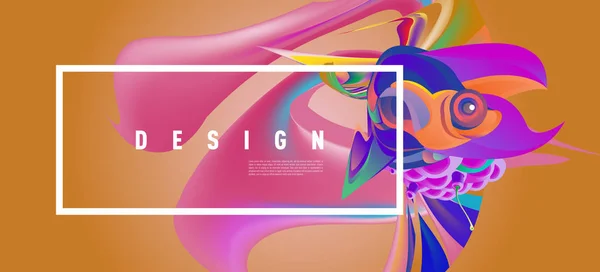 Modern Colorful Flow Poster Art Design Your Design Project Vector — Stock Vector