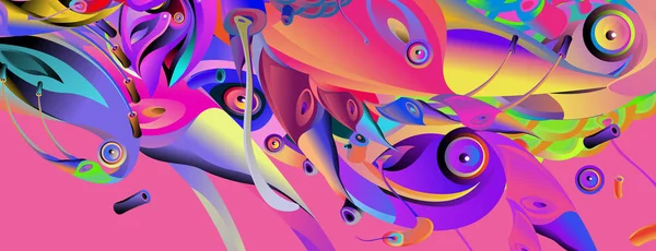 Шаблон Баннера Абстрактной Изогнутой Красочной Формой Векторная Красочная Иллюстрация Фона — стоковый вектор