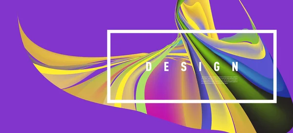 Cartaz Fluxo Colorido Moderno Design Arte Para Seu Projeto Design — Vetor de Stock