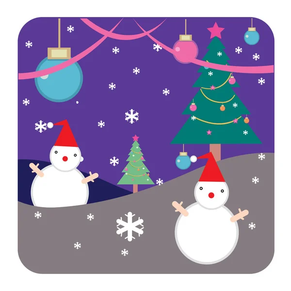 Fondo Navidad Colorido Con Muñecos Nieve — Vector de stock