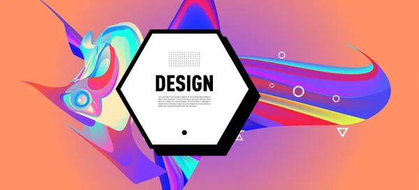 Moderne Bunte Flow Poster Art Design Für Ihr Designprojekt Vektorillustration — Stockvektor