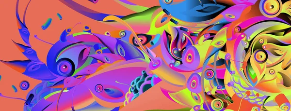 Шаблон Баннера Абстрактной Изогнутой Красочной Формой Векторная Красочная Иллюстрация Фона — стоковый вектор