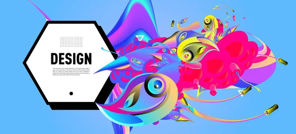 Moderno Cartel Flujo Colorido Diseño Arte Para Proyecto Diseño Ilustración — Archivo Imágenes Vectoriales