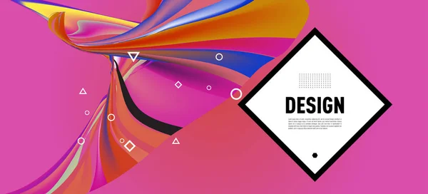 Сучасний Барвистий Плакат Потоку Художній Дизайн Вашого Дизайнерського Проекту Векторні — стоковий вектор