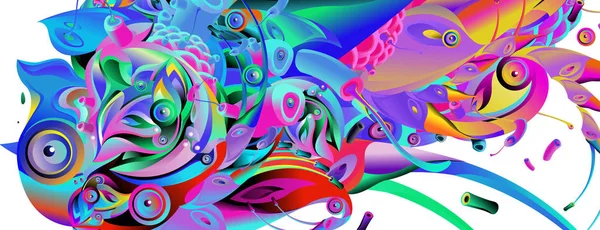 Modèle Conception Bannière Avec Forme Colorée Incurvée Abstraite Illustration Vectorielle — Image vectorielle