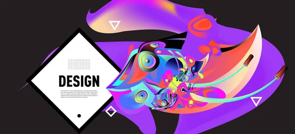 Moderno Cartel Flujo Colorido Diseño Arte Para Proyecto Diseño Ilustración — Vector de stock