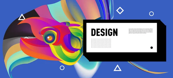 Manifesto Moderno Flusso Colorato Art Design Tuo Progetto Design Illustrazione — Vettoriale Stock