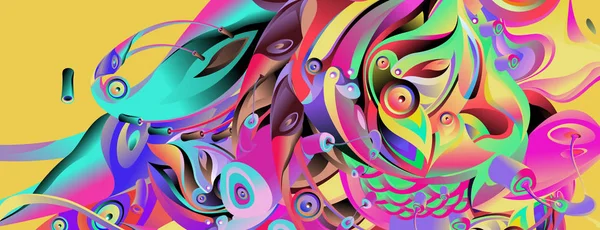 Modèle Conception Bannière Avec Forme Colorée Incurvée Abstraite Illustration Vectorielle — Image vectorielle