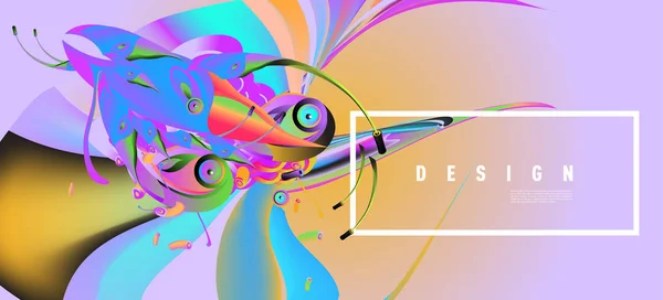 Affiche Flux Coloré Moderne Design Art Pour Votre Projet Design — Image vectorielle