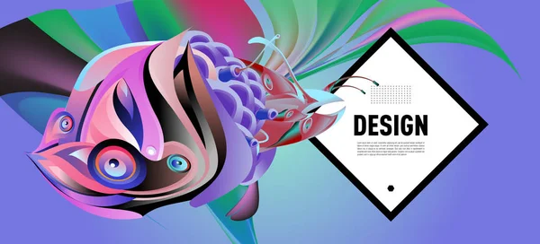 近代的なカラフルな流れのポスター デザイン プロジェクトのアート デザイン ベクトル図 — ストックベクタ