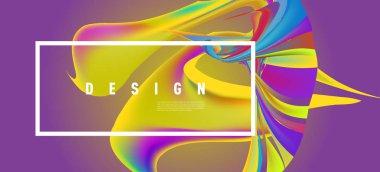 Modern renkli akışı poster. Sanat tasarım tasarım projesi. Vektör çizim 