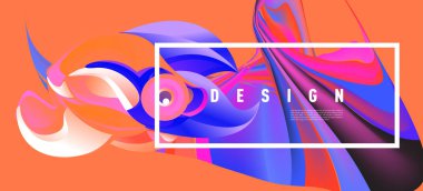 Modern renkli akışı poster. Sanat tasarım tasarım projesi. Vektör çizim 