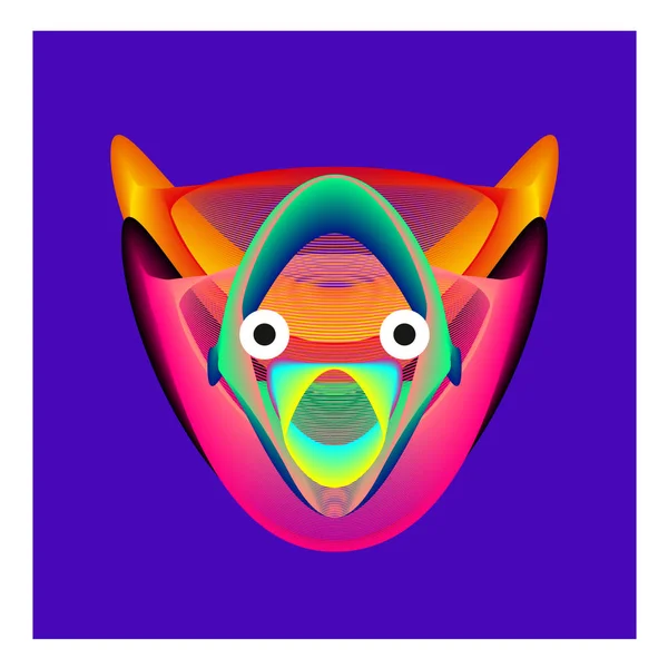 Ícone Ilustração Facial Colorido Vários Animais Para Fundo Papel Parede — Vetor de Stock