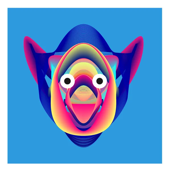 Красочная Разнообразная Икона Животного Лица Обоев Фона Динамический Эффект Потока — стоковый вектор