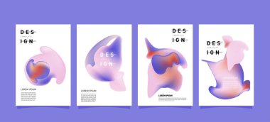Renkli soyut sıvı ve sıvı poster ve kapak tasarımı. En az geometrik desen degradeler arka planlar