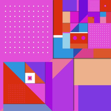 Trendy geometrik öğeleri memphis desen. Retro tarzı doku, desen ve öğeleri. Borneo Endonezya kültür modern soyut tasarım