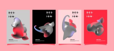 Renkli soyut sıvı ve sıvı poster ve kapak tasarımı. En az geometrik desen degradeler arka planlar