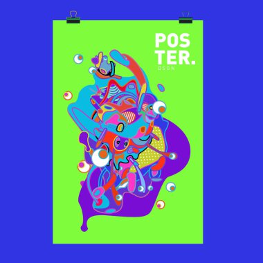 Modern renkli akışı poster. Renkli arka plan dalga sıvı formda. Sanat tasarım tasarım projesi. Vektör çizim